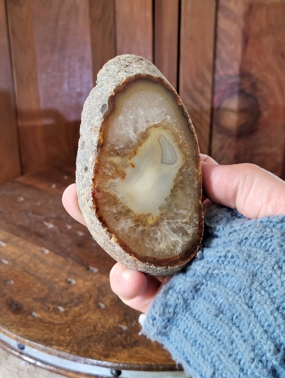 Polished Agate Geode Slice - Picture 4 of 13